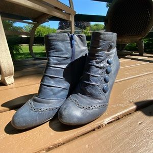 Miz Mooz Blue Ankle Boots Size 9